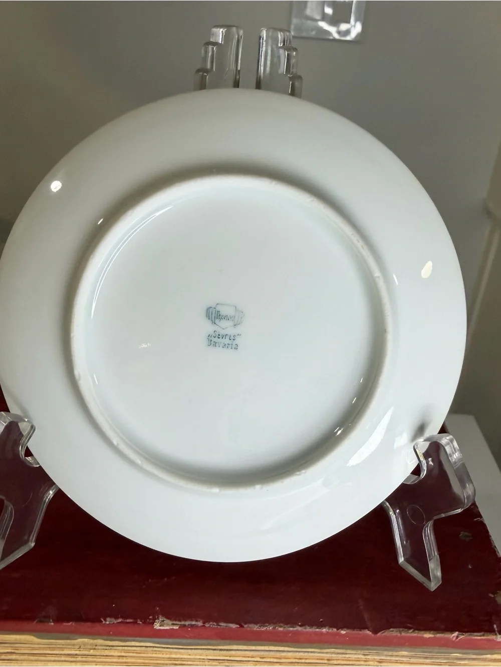 VTG Bavaria Porcelain Floral Decorative Plate - Yellow Border with Purple Violet